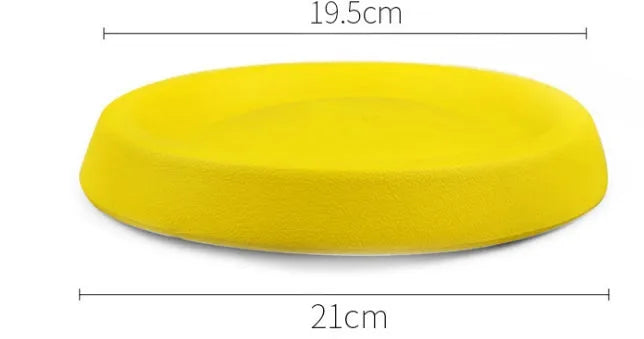 Yellow EVA plastic dog throwing toy for training weighing 70 grams