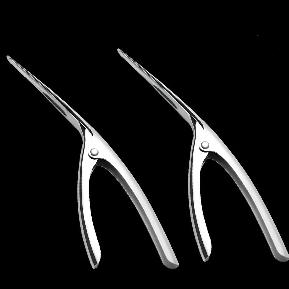 Stainless steel shrimp peeler with 21cm length and ergonomic handle for shell removal