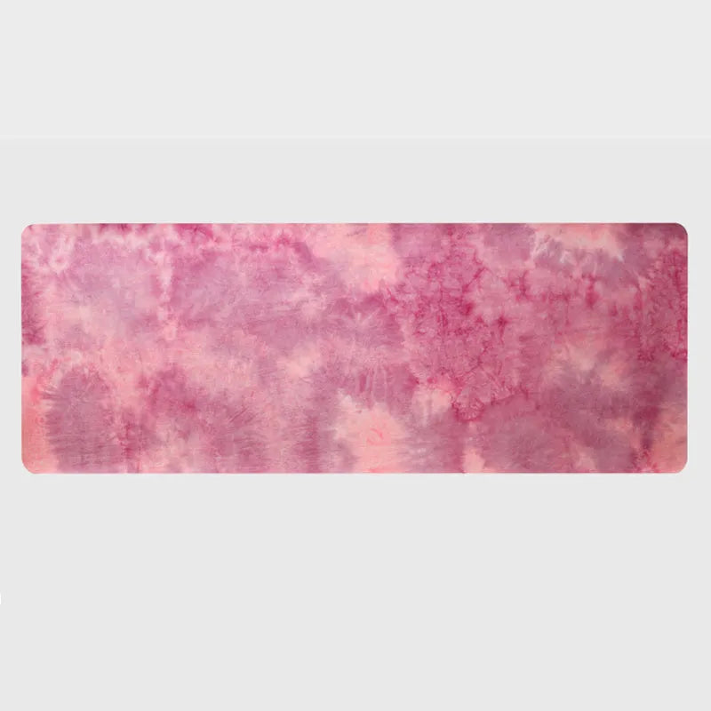 Tie-dyed TPE yoga mat, 5mm thick, 800g, suede surface, Symphony Purple and Pink