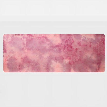 Tie-dyed yoga mat with purple and pink pattern, 5mm thickness for joint protection during floor exercises