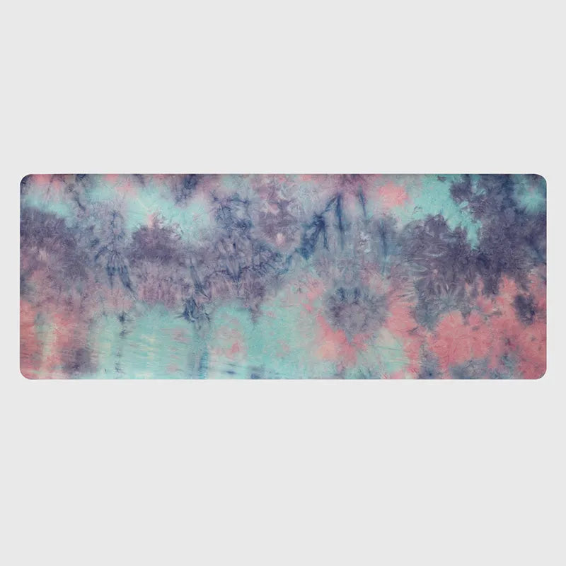 Tie-dyed TPE yoga mat, 5mm thick, 800g, suede surface, Symphony Purple and Pink