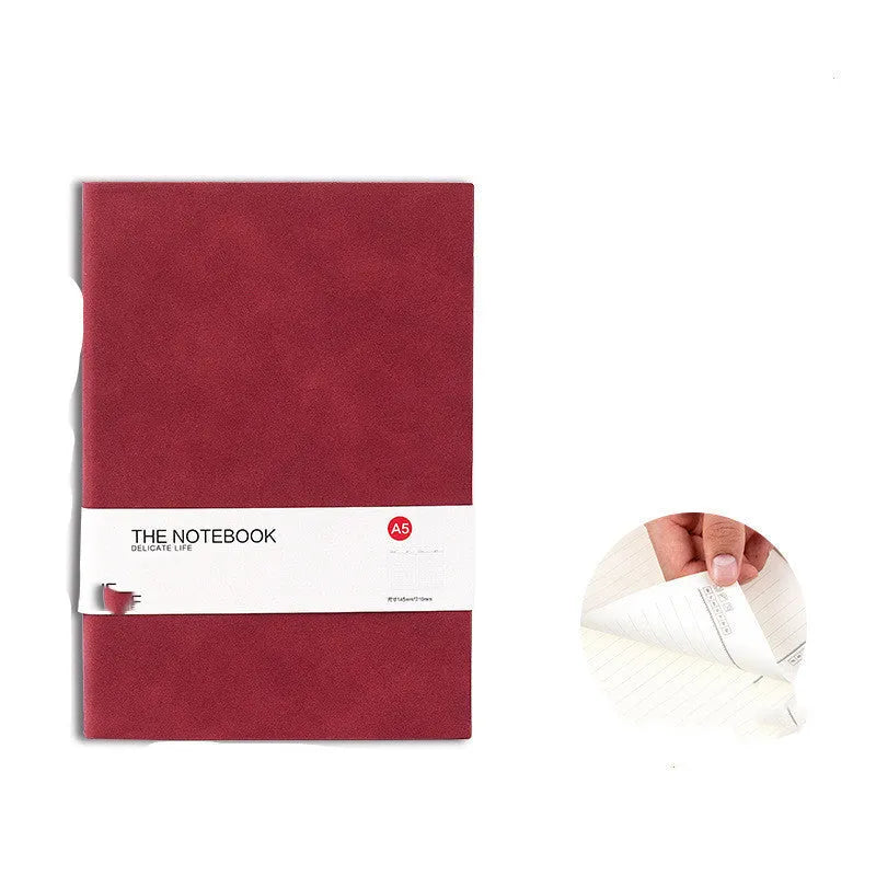 Solid colour thickened cover college notebook in green, available in A5, A6 and B5 sizes
