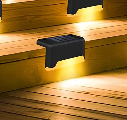 Coffee-coloured solar step light with amorphous silicon panel for outdoor staircase and garden illumination