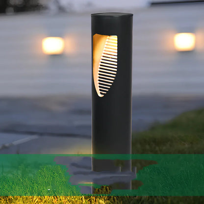 Black solar LED flood light with stainless steel frame for outdoor garden paths, IP44 rated, 25cm height
