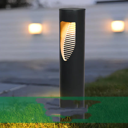 Black solar LED flood light with stainless steel frame for outdoor garden paths, IP44 rated, 25cm height