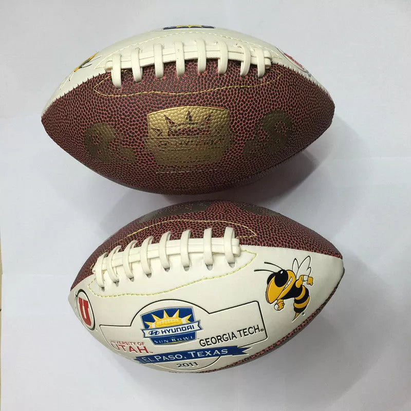 No. 3 American Leather Football for Kids - Durable Brown Leather