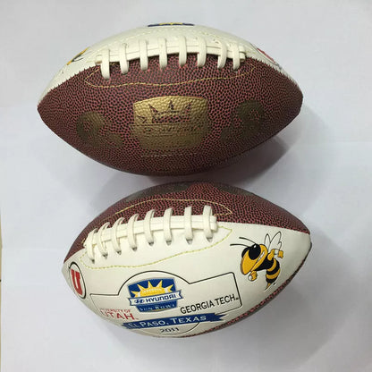No. 3 American Leather Football for Kids - Durable Brown Leather