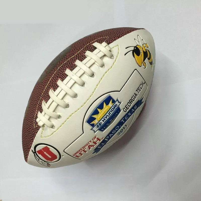 No. 3 American Leather Football for Kids - Durable Brown Leather