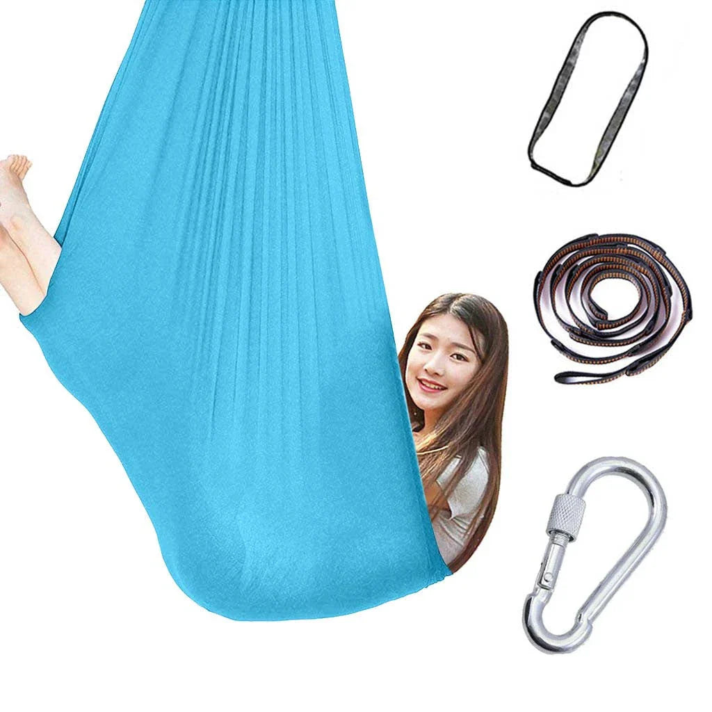 Kids' cotton hammock swing in various colors, designed for relaxation and sensory therapy