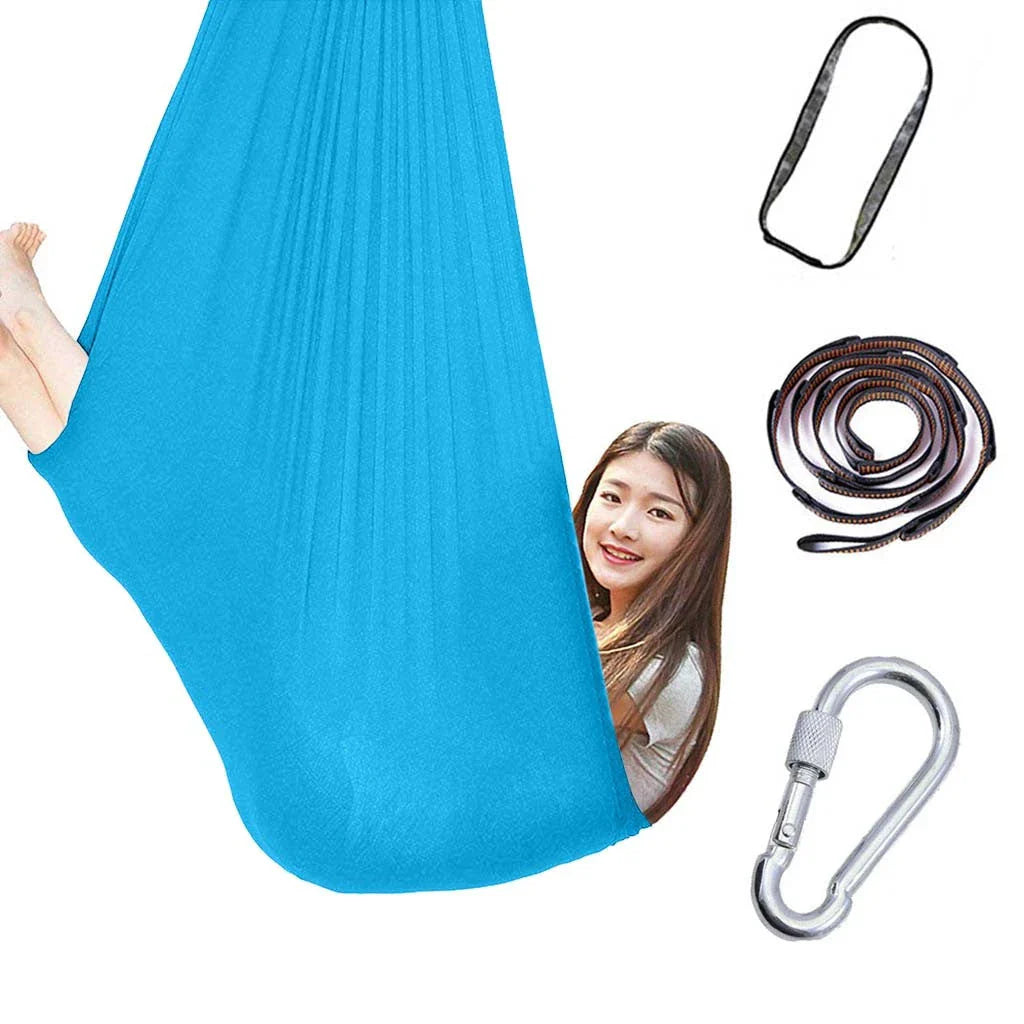Kids' cotton hammock swing in various colors, designed for relaxation and sensory therapy
