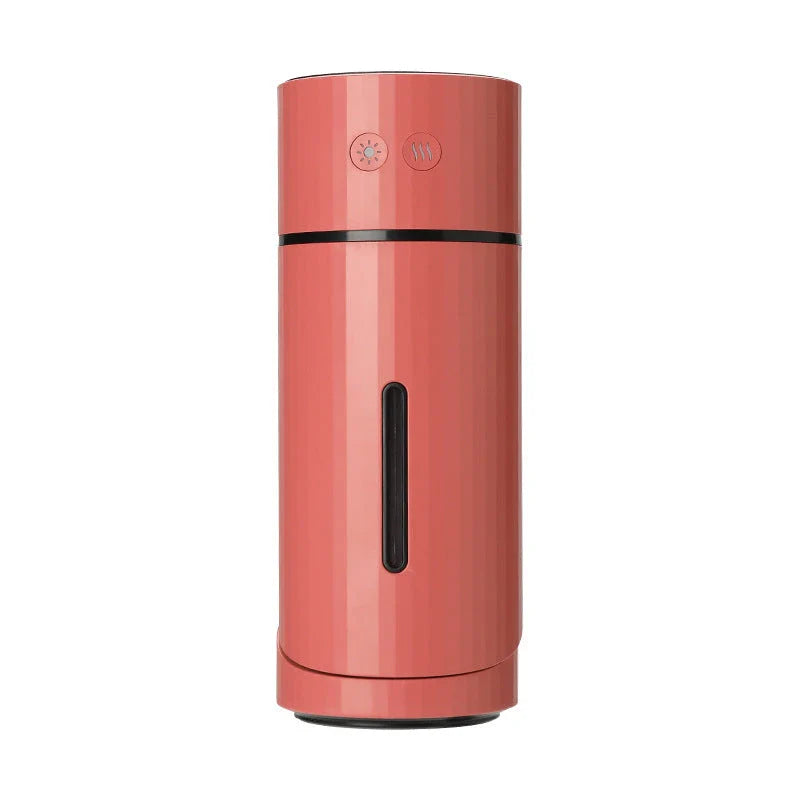 Compact USB powered humidifier with adjustable 90-degree mist direction, colorful night light, and whisper-quiet ultrasonic technology