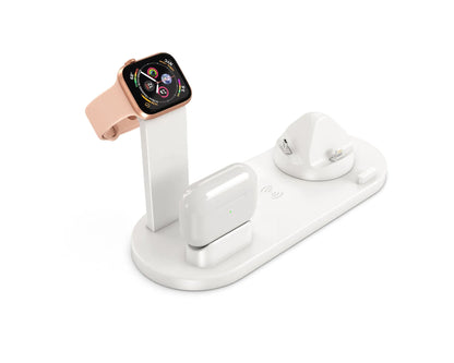 Three-in-one wireless charging bracket for phone, watch, and headphones in black colour