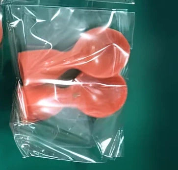 Baby food squeeze station pressing puree into 4-ounce pouch with ABS construction measuring 18x9x22cm