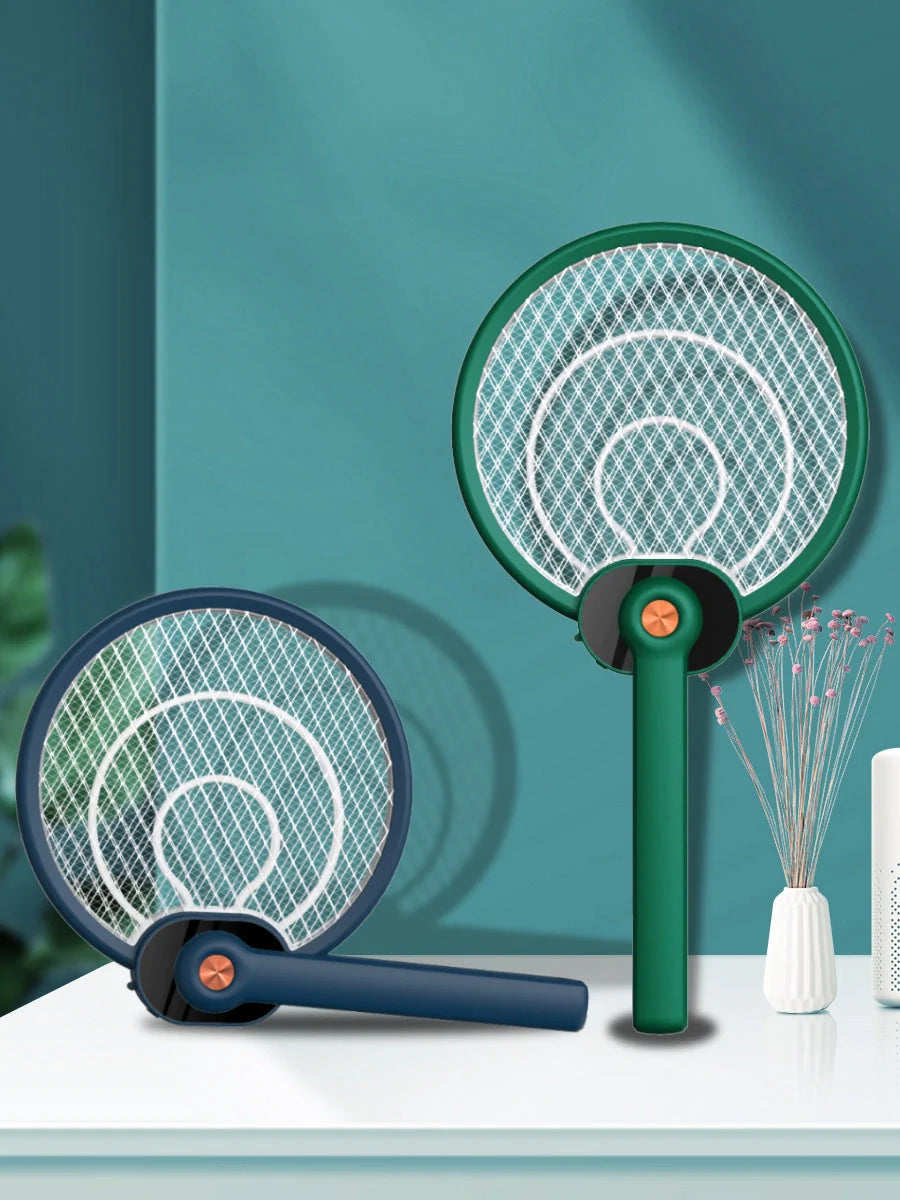 Dual-mode electric mosquito swatter with USB charging in green and blue colors