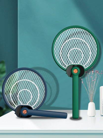 Dual-mode electric mosquito swatter with USB charging in green and blue colors