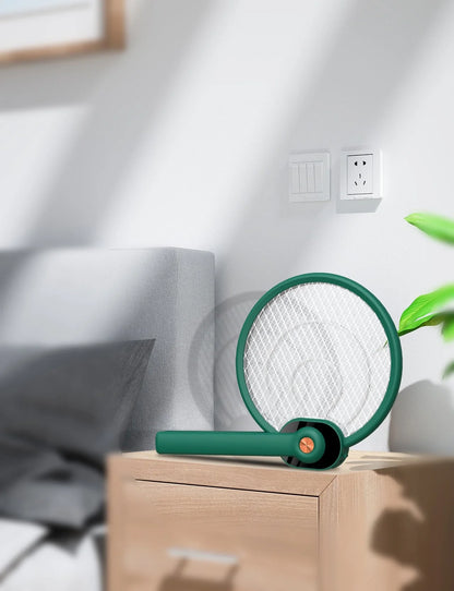 Dual-mode electric mosquito swatter with USB charging in green and blue colors