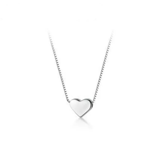 Women's simple heart-shaped copper clavicle chain with adjustable box chain