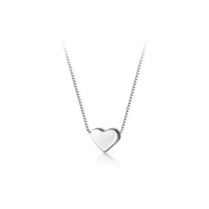 Women's simple heart-shaped copper clavicle chain with adjustable box chain