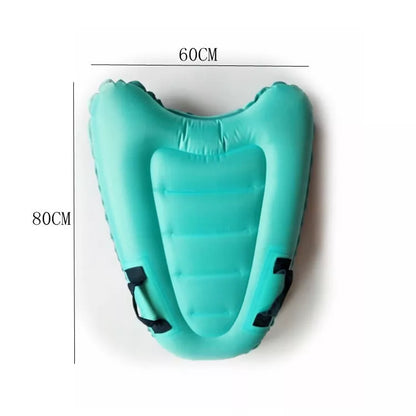 Durable inflatable swimming board for water exercises and fun, available in red and blue