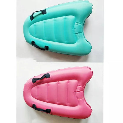 Durable inflatable swimming board for water exercises and fun, available in red and blue