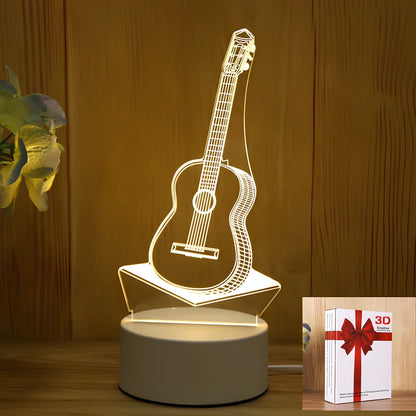 USB-powered night light with acrylic shade showing cartoon design options including unicorn and teddy bear