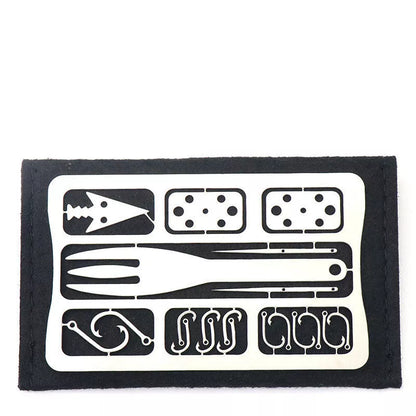 Multifunctional Fishing Card - compact silver and black survival tool for outdoor use