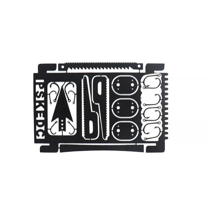 Multifunctional Fishing Card - compact silver and black survival tool for outdoor use