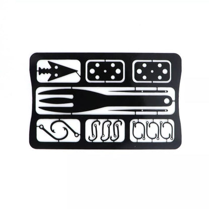 Multifunctional Fishing Card - compact silver and black survival tool for outdoor use
