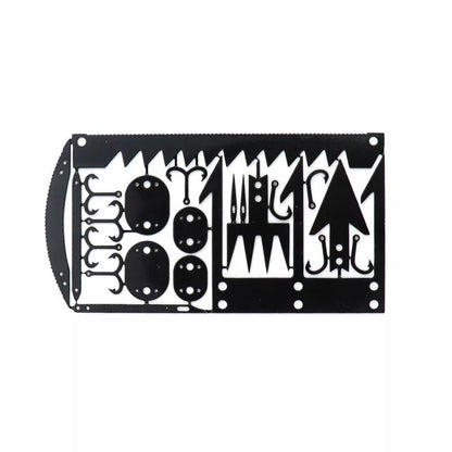 Multifunctional Fishing Card - compact silver and black survival tool for outdoor use