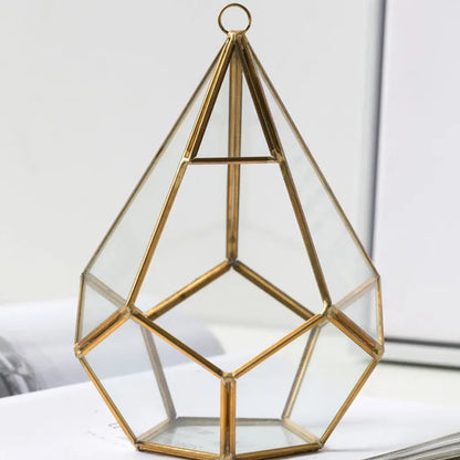 Metal and glass succulent bonsai decoration in two style options with measured dimensions