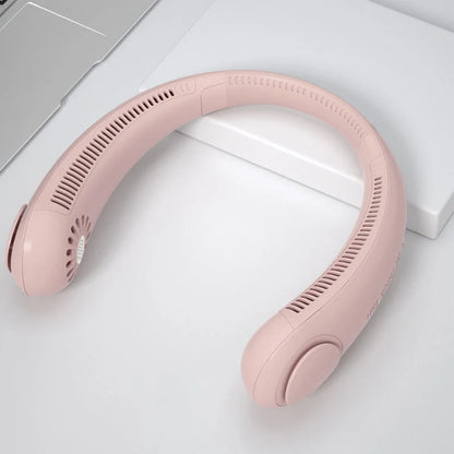 Leafless Hanging Neck Fan in various colors with USB charging port