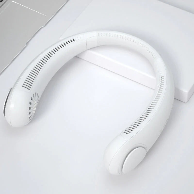 Leafless Hanging Neck Fan in various colors with USB charging port