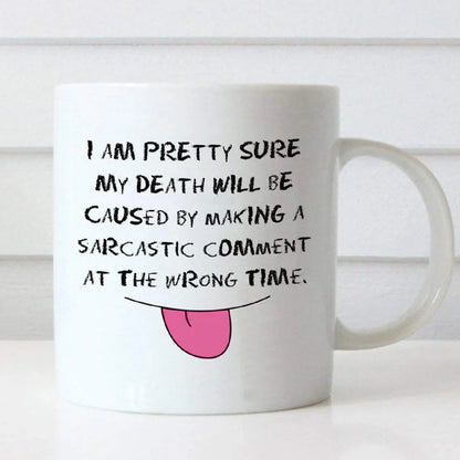 White 320ml ceramic coffee mug printed with Best Mom Ever text in American cartoon style, C-handle design