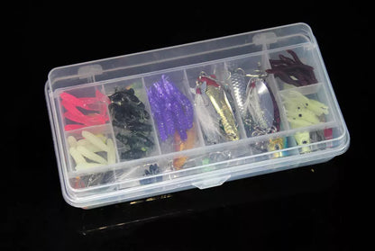 Sequined Soft Bait Fishing Set with high carbon steel hooks and reflective sequins