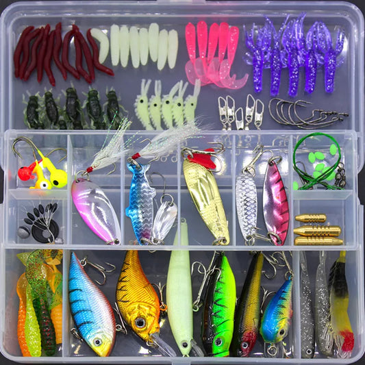 Sequined Soft Bait Fishing Set with high carbon steel hooks and reflective sequins
