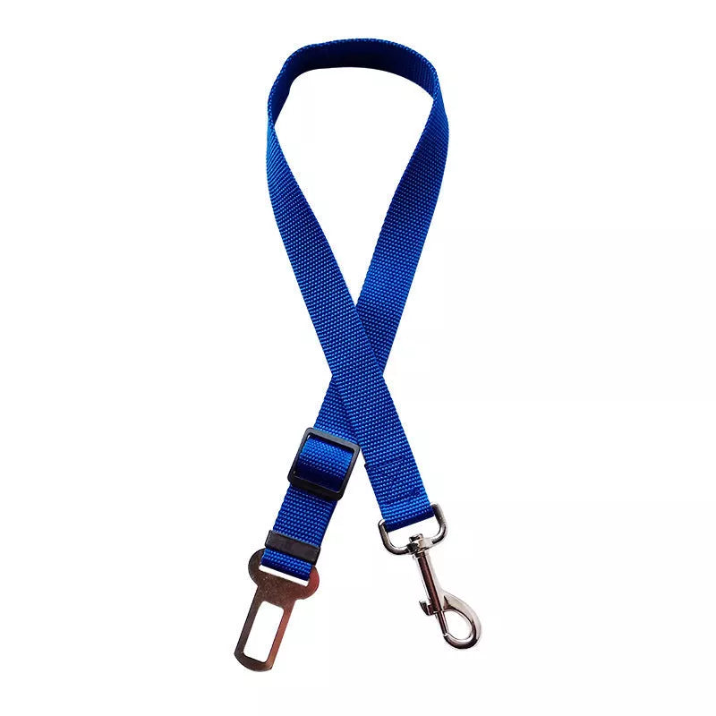 Adjustable pet car seat belt for dogs and cats with zinc alloy clip in multiple colors