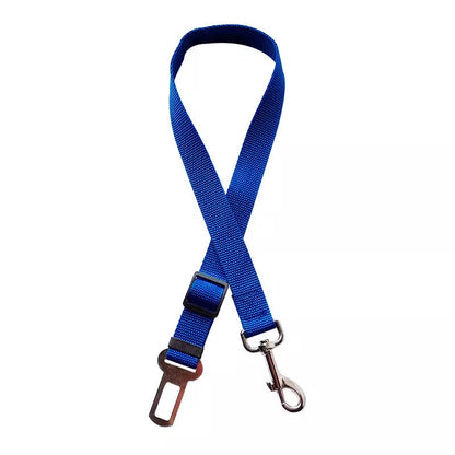 Adjustable pet car seat belt for dogs and cats with zinc alloy clip in multiple colors