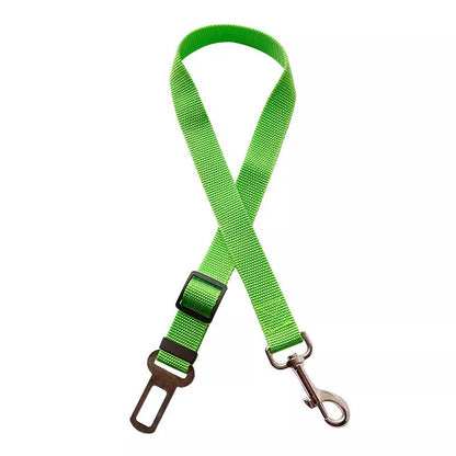 Adjustable pet car seat belt for dogs and cats with zinc alloy clip in multiple colors