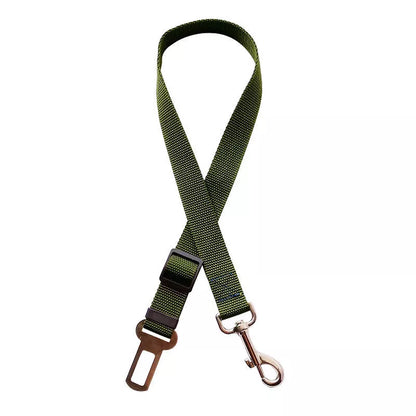 Adjustable pet car seat belt for dogs and cats with zinc alloy clip in multiple colors