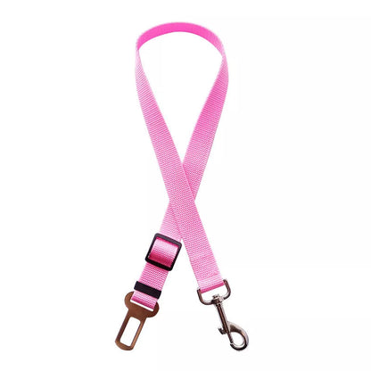 Adjustable pet car seat belt for dogs and cats with zinc alloy clip in multiple colors