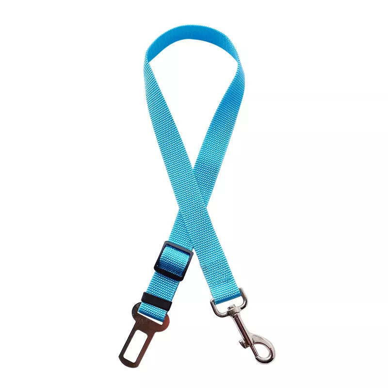 Adjustable pet car seat belt for dogs and cats with zinc alloy clip in multiple colors