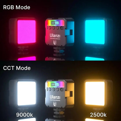 Ulanzi VL49 Mini RGB Fill Light with adjustable brightness and color temperature