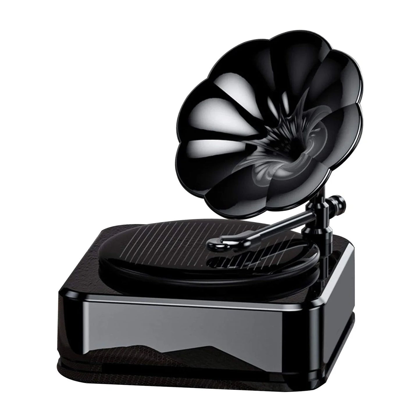Retro solar-powered car fragrance diffuser with 360-degree fragrance dispersion, made with durable zinc alloy and ABS materials