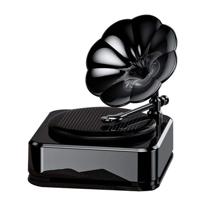 Retro solar-powered car fragrance diffuser with 360-degree fragrance dispersion, made with durable zinc alloy and ABS materials
