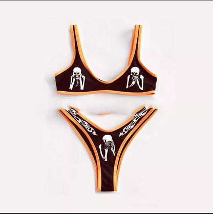 Dark sexy funny bikini swimsuit with quick-dry polyester fabric