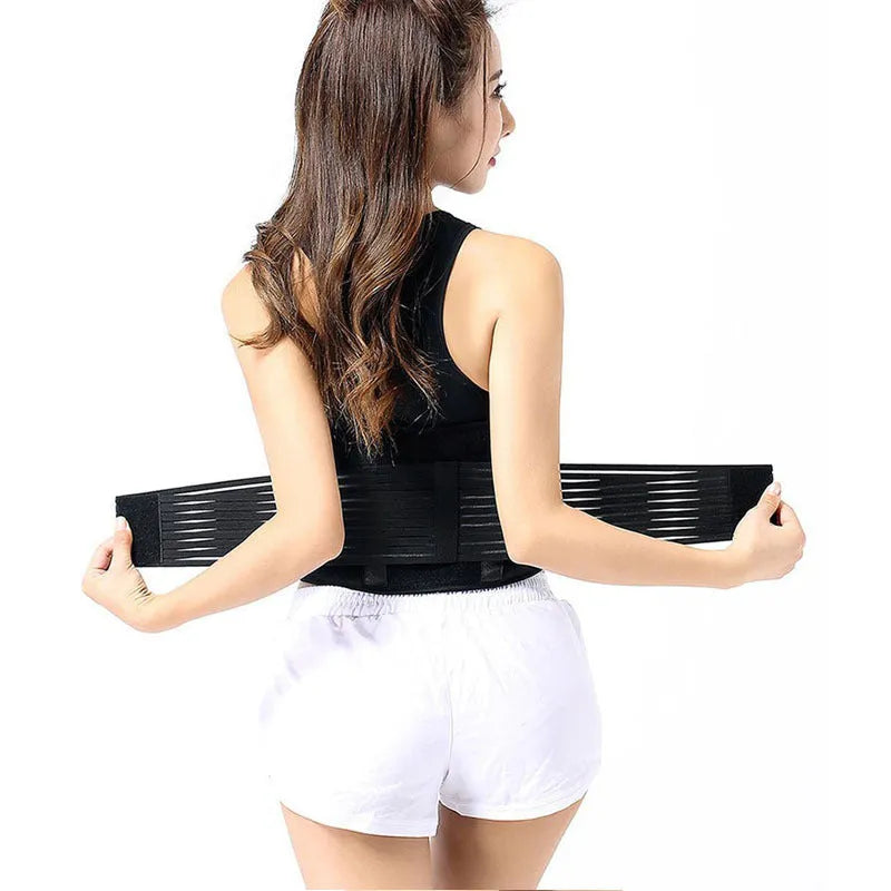 Self-heating waist protection fixed belt in black or beige with elastic cloth and magnetic component for lumbar support