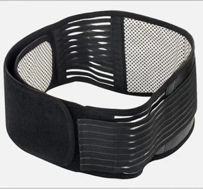 Self-heating waist protection fixed belt in black or beige with elastic cloth and magnetic component for lumbar support