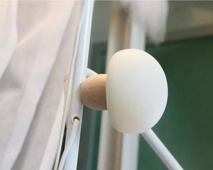 Adjustable brightness silicone LED mushroom night light with wooden base