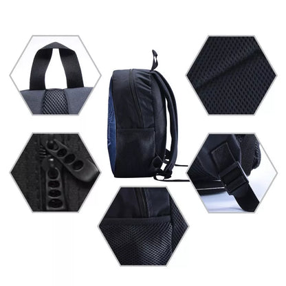 Marshmello black nylon computer backpack with spacious interior for 15.6-inch laptops