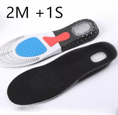 Custom-cut sports insoles with shock absorption and breathable design for enhanced foot comfort